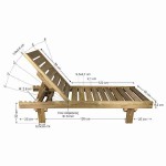 Sun Lounger Wooden LUX Professional 200x80x32cm - Preasure Treated Sun Loungers