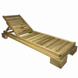 Ξύλινη Ξαπλώστρα Παραλίας Επαγγελματική 200x75x24cm - Εμποτισμένες Ξύλινες Ξαπλώστρες