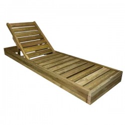 Ξύλινη Ξαπλώστρα Παραλίας Επαγγελματική 210x68x14cm - Εμποτισμένες Ξύλινες Ξαπλώστρες