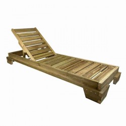 Ξύλινη Ξαπλώστρα Παραλίας Επαγγελματική 210x75x14cm - Εμποτισμένες Ξύλινες Ξαπλώστρες