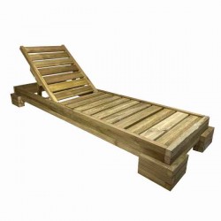 Ξύλινη Ξαπλώστρα Παραλίας Επαγγελματική 210x75x23,5cm - Εμποτισμένες Ξύλινες Ξαπλώστρες