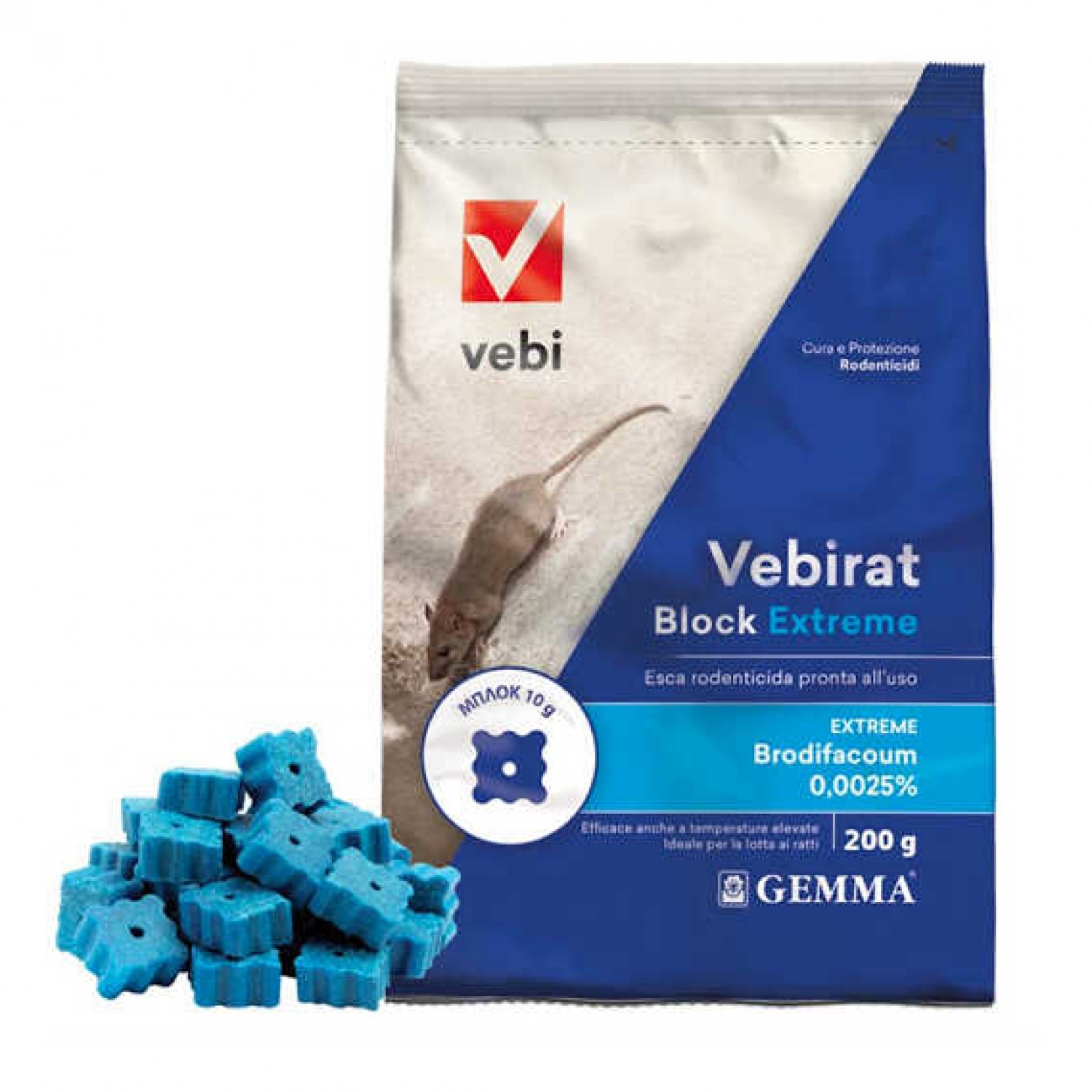 Vebirat Block Τρωκτικοκτόνο 200 g Gemma | Ποντικοφάρμακο