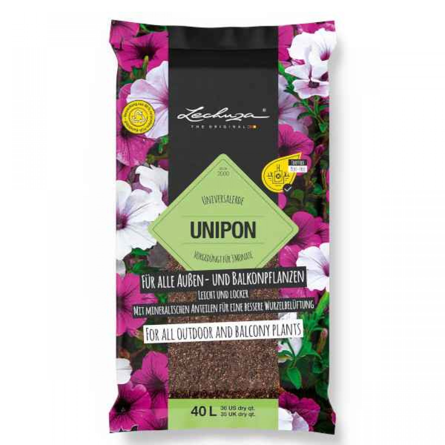 LECHUZA Unipon Organic-Mineral Plant Substrate For Outdoor Plants - Universal Substrates LECHUZA Unipon Plant Substrate For Outdoor Plants