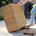 PALO Natural Wood Square Rolling Coaster 28x28cm PALO Natural Wood Square Rolling Coaster 28x28cm LECHUZA - Rolling Coasters for Pots & Planters