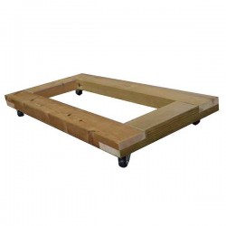 Wooden Rectangular Rolling Coasters 30x60cm on 4-Wheels - Plant Caddies for Planters