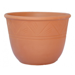 Round Clay Plant Pot OMEGA Ø27 x (H)20cm ATTIKA Ceramart