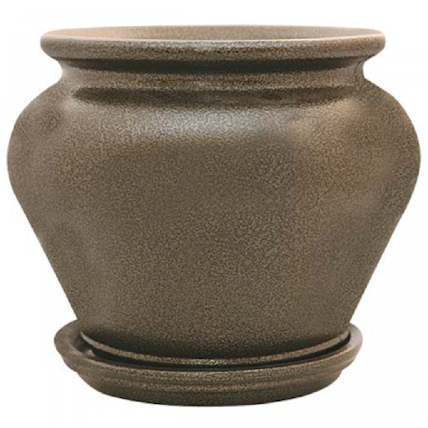 Clay Plant Pot ZARA Bronze Forged Ø30x(H)25cm SET & Saucer
