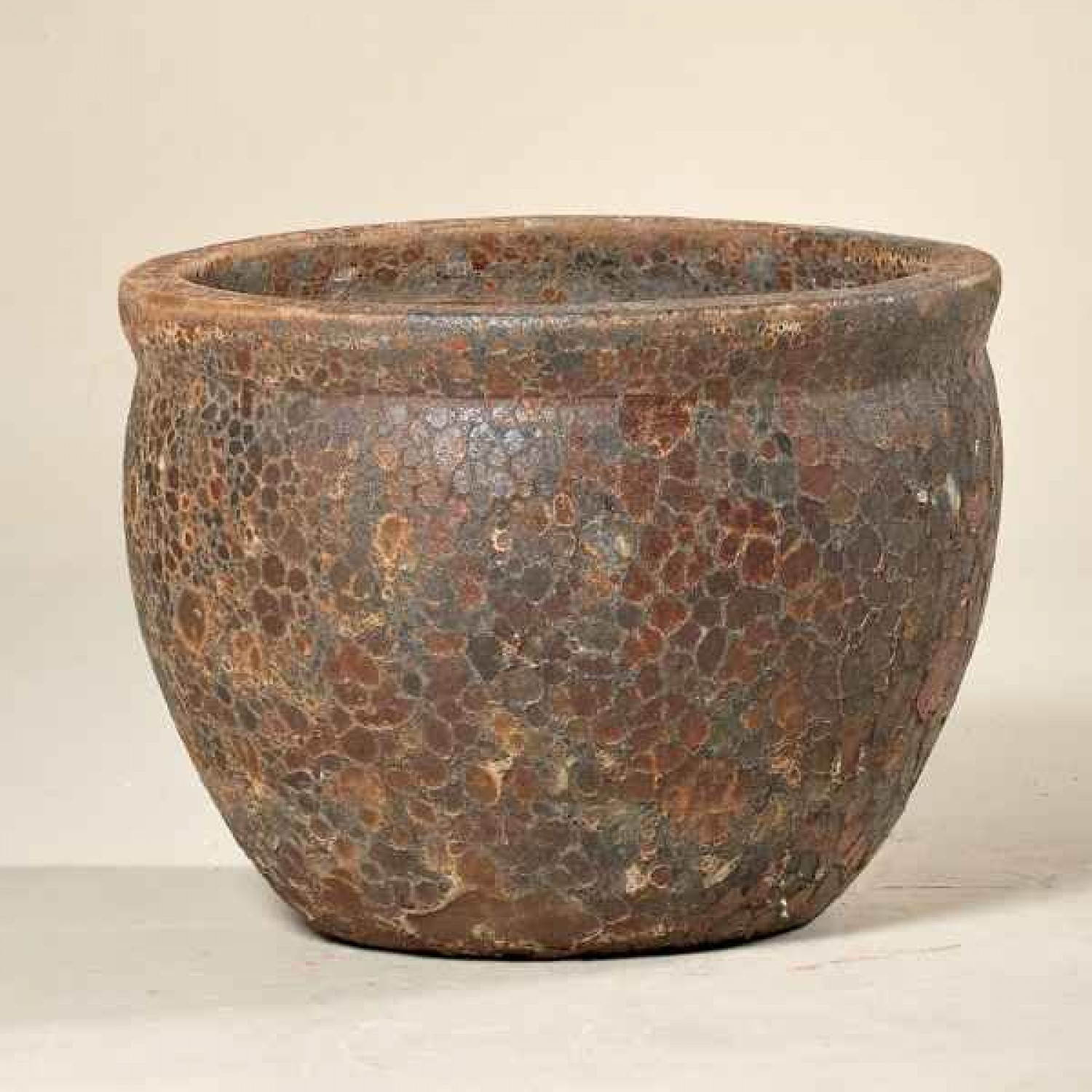 Γυαλωμένη Πήλινη Γλάστρα Καφέ Δ36x30cm CERAMART - Ωοειδείς Πήλινες Γυαλωμένες Γλάστρες