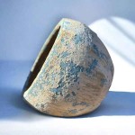 Γυαλωμένη Πήλινη Γλάστρα Μπεζ-Γαλάζια Δ52x41cm CERAMART - Στρογγυλές Πήλινες Γυαλωμένες Γλάστρες