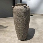Γυαλωμένη Πήλινη Γλάστρα-Αγγείο Μπεζ Δ58x116cm CERAMART - Στρογγυλές Πήλινες Γυαλωμένες Γλάστρες