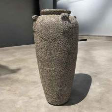Γυαλωμένη Πήλινη Γλάστρα-Αγγείο Μπεζ Δ58x116cm CERAMART - Στρογγυλές Πήλινες Γυαλωμένες Γλάστρες
