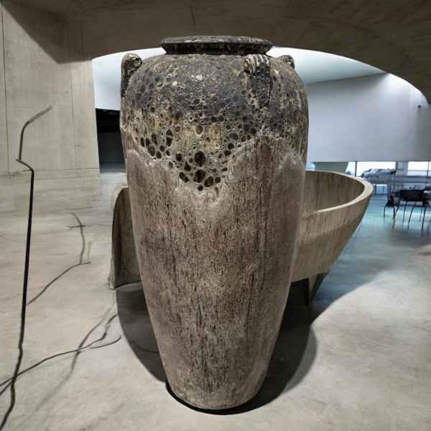 Γυαλωμένη Πήλινη Γλάστρα-Αγγείο Μπεζ Δ56x120cm CERAMART - Στρογγυλές Πήλινες Γυαλωμένες Γλάστρες
