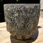 Γυαλωμένη Πήλινη Γλάστρα Γκρι Σκούρο Δ48x40cm CERAMART - Στρογγυλές Πήλινες Γυαλωμένες Γλάστρες