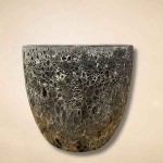 Γυαλωμένη Πήλινη Γλάστρα Γκρι Σκούρο Δ48x40cm CERAMART - Στρογγυλές Πήλινες Γυαλωμένες Γλάστρες