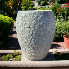 Γυαλωμένη Πήλινη Γλάστρα Γκρι Σκούρο Δ32x45cm CERAMART - Στρογγυλές Πήλινες Γυαλωμένες Γλάστρες