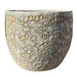 Γυαλωμένη Πήλινη Γλάστρα Σετ 3τμχ Μπεζ Δ40x32cm Δ30x23cm Δ22x18cm CERAMART - Στρογγυλές Πήλινες Γυαλωμένες Γλάστρες