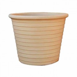 Στρογγυλή Πήλινη Γλάστρα ΖΟΝΑΡΙ 3 ΜΠΕΖ Ø27 x (Υ)20cm TERRA BIANCA - Στρογγυλές Πήλινες Γλάστρες Στρογγυλή Πήλινη Γλάστρα ΖΟΝΑΡΙ 3 ΜΠΕΖ Ø27 x (Υ)20cm