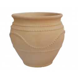 Στρογγυλή Πήλινη Γλάστρα ΚΑΣΠΩ ΜΠΕΖ Ø21 x (Υ)20cm TERRA BIANCA - Στρογγυλές Πήλινες Γλάστρες Στρογγυλή Πήλινη Γλάστρα ΚΑΣΠΩ ΜΠΕΖ Ø21 x (Υ)20cm