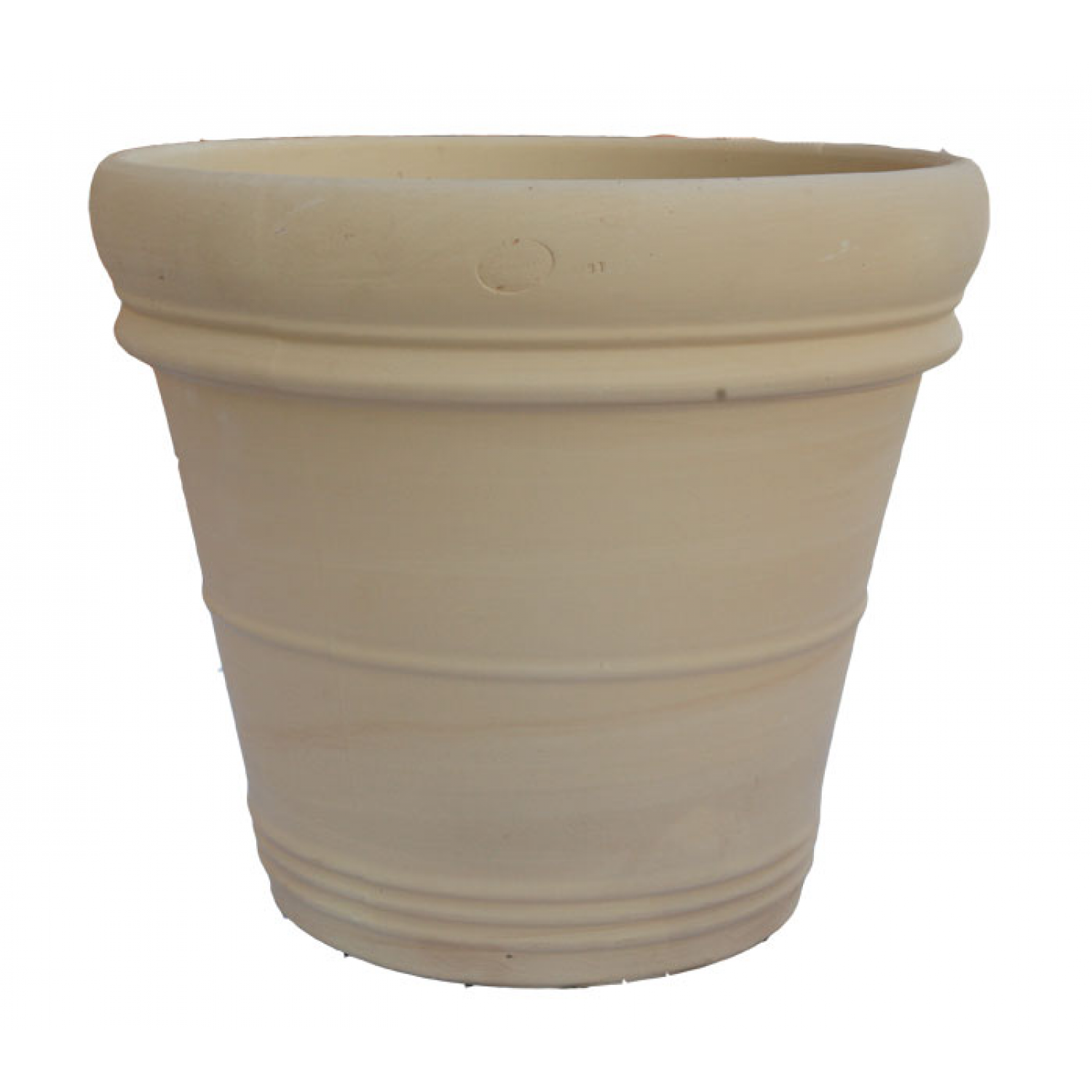 Round Clay Plant Pot DOBIO BORDO BEIGE Ø41 x (H)37cm TERRA BIANCA - Round Clay Pots Round Clay Plant Pot DOBIO BORDO BEIGE Ø41x(H)37cm Ceramart