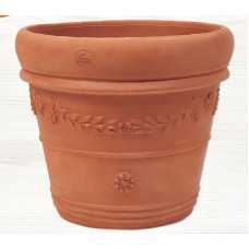 Στρογγυλή Πήλινη Γλάστρα ΦΕΣΤΟΝΑΤΙ Ø45 x (Υ)41cm Ceramart