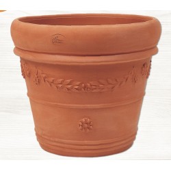 Στρογγυλή Πήλινη Γλάστρα ΦΕΣΤΟΝΑΤΙ Ø35 x (Υ)31cm ATTIKA Ceramart - Στρογγυλές Πήλινες Γλάστρες Στρογγυλή Πήλινη Γλάστρα ΦΕΣΤΟΝΑΤΙ Ø35 x (Υ)31cm ATTIKA