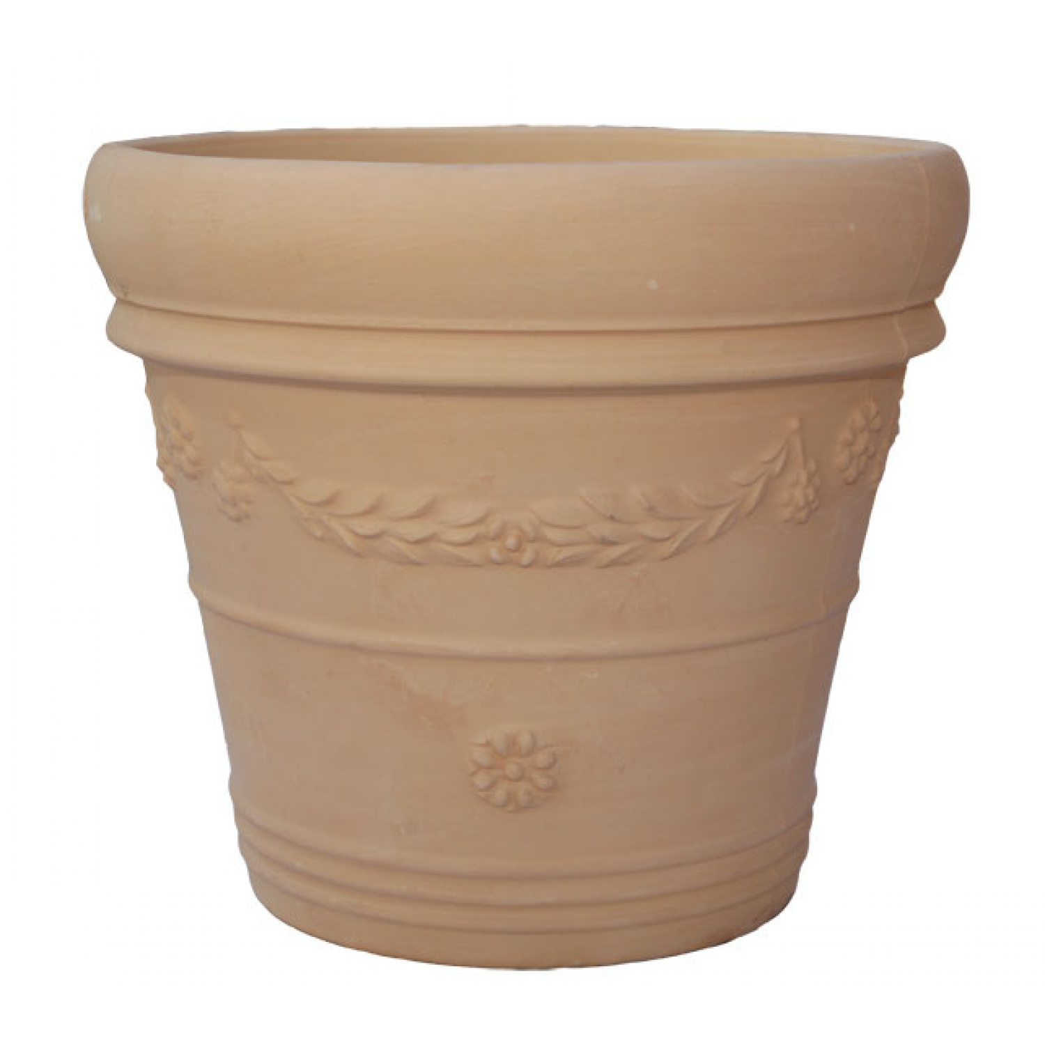 Round Clay Plant Pot FESTONATI BEIGE Ø40 x (H)36cm Ceramart