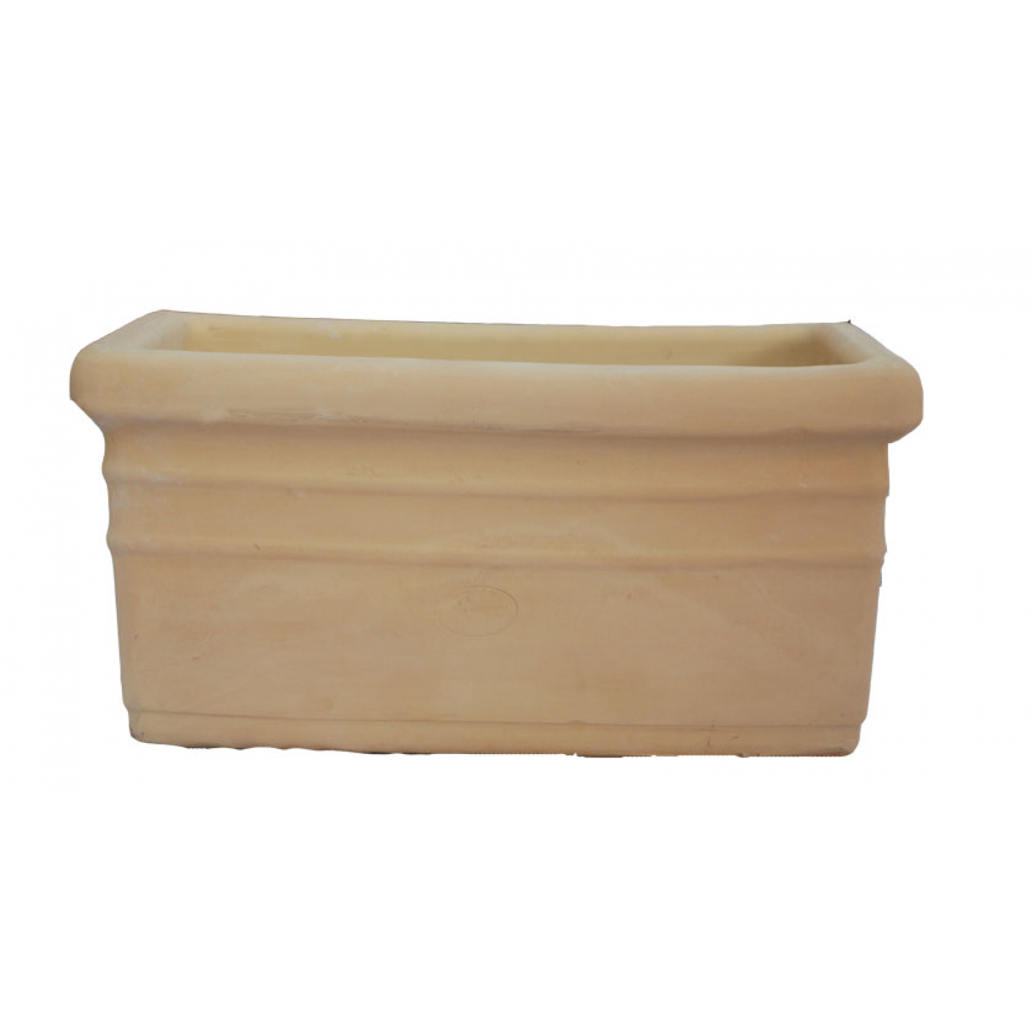 Clay Rectangular Planter KALLIGRAMI BEIGE (H)26 x 52 x 27cm TERRA BIANCA - Clay Planters & Window Boxes Clay Planters KALLIGRAMI BEIGE (H)26x52x27cm Ceramart