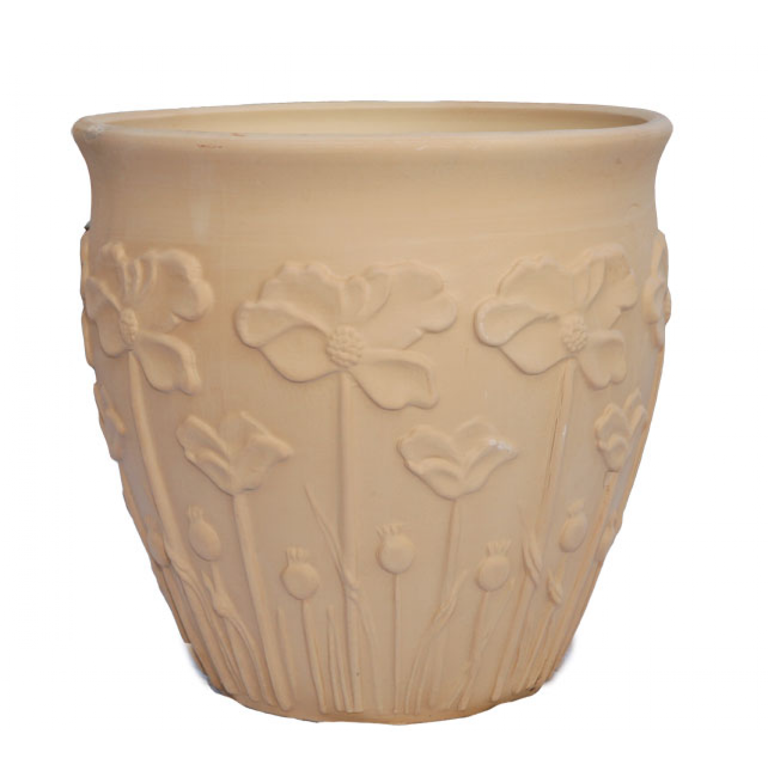 Round Clay Plant Pot PAPAROUNA BEIGE Ø40 x (H)39cm Ceramart