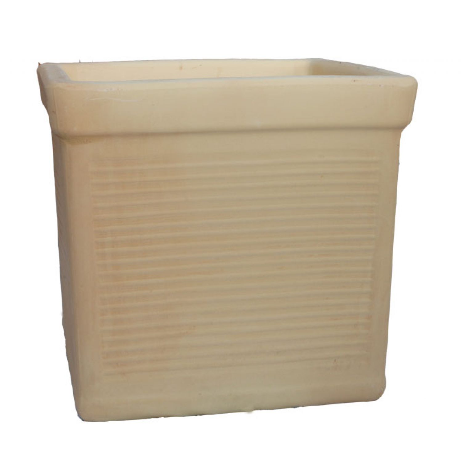 Clay Square Planter TETRAGONI RIGA BEIGE (H)35 x 36 x 36cm