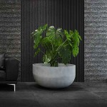 Cosapots ROCO 93 Round Planter D93x49cm Handcrafted Fiberglass - Plastic Pots-Cachepot, Planters & Containers