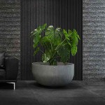 Cosapots ROCO 93 Round Planter D93x49cm Handcrafted Fiberglass - Plastic Pots-Cachepot, Planters & Containers