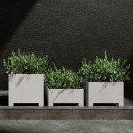 Cosapots SEMPLO FEET 50 Square Planter 100x100x(H)50cm Handcrafted Fiberglass - Plastic Pots-Cachepot, Planters & Containers