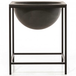 Monaco 46 Frame Round Pot 46x46x(H)55cm Dark Grey - Recylced Plastic Monaco 46 Frame Pot 46x46x(H)55cm Dark Grey-Pots & Planters