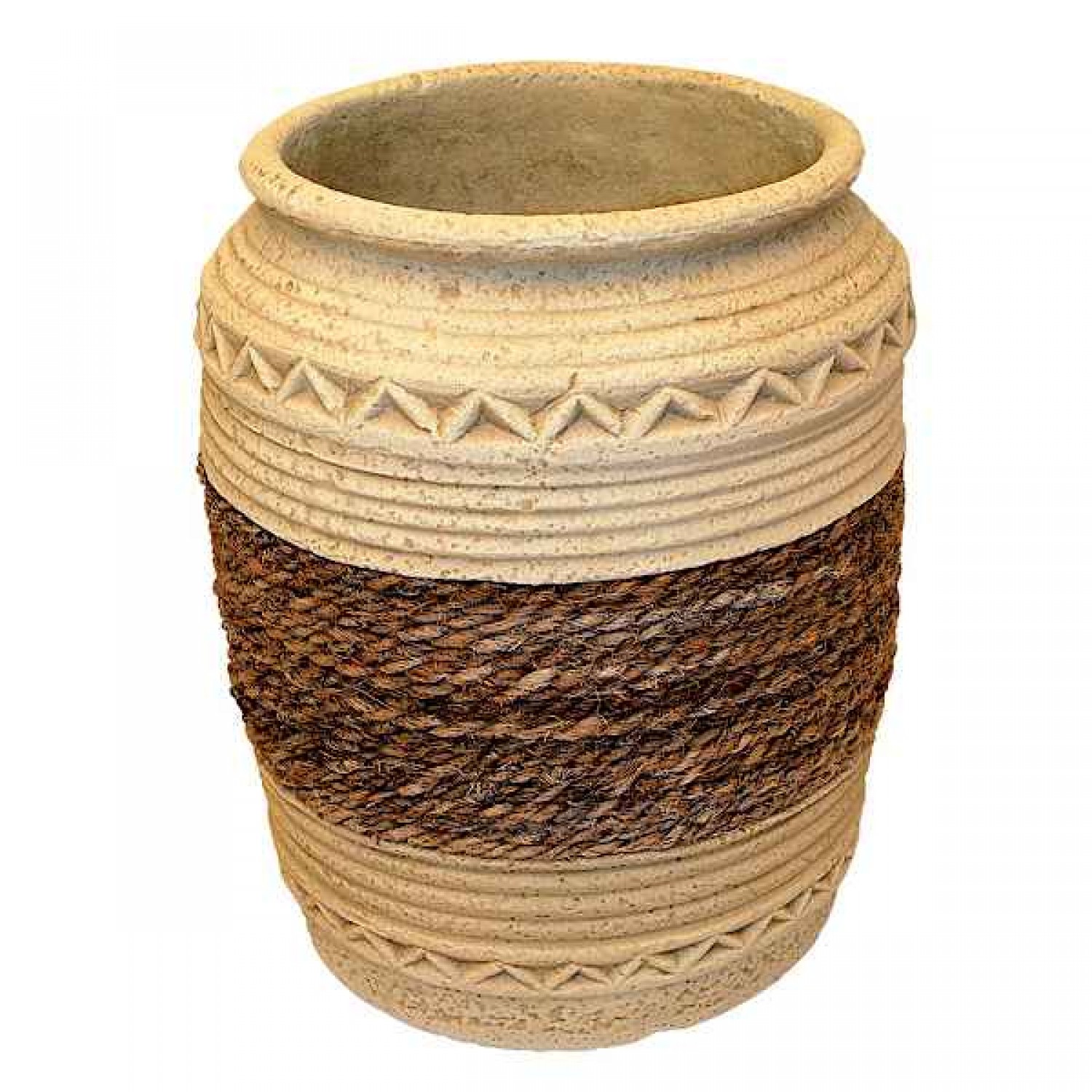 Γλάστρα Μπεζ Δ43(30)x53cm Πλαστική ETNO-DECORATO 30 Kenzi - Στρογγυλές Πλαστικές Γλάστρες