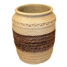 Γλάστρα Μπεζ Δ57(41)x60cm Πλαστική ETNO-DECORATO 44 Kenzi - Στρογγυλές Πλαστικές Γλάστρες