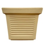 Γλάστρα Μπεζ 45x45x39cm Πλαστική ROMAN CLASSIC Kenzi - Τετράγωνες Πλαστικές Γλάστρες