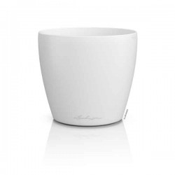 LECHUZA Cachepot DECO 10 White Ø11x10cm Plastic Planter - Round Planters-Cachepots