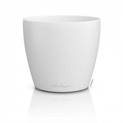 LECHUZA Cachepot DECO 14 White Ø15x13.7cm Plastic Planter - Round Planters-Cachepots