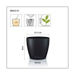 LECHUZA Cachepot DECO 10 Pine Ø11x10cm Plastic Planter - Round Planters-Cachepots