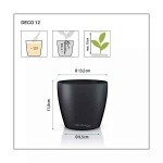 LECHUZA Cachepot DECO 12 Pine Ø13x12cm Plastic Planter - Round Planters-Cachepots