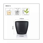 LECHUZA Cachepot DECO 14 Linden Ø15x13.7cm Plastic Planter - Round Planters-Cachepots