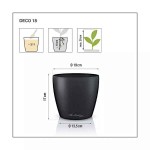 LECHUZA Cachepot DECO 18 Slate Ø19x17cm Plastic Planter - Round Planters-Cachepots