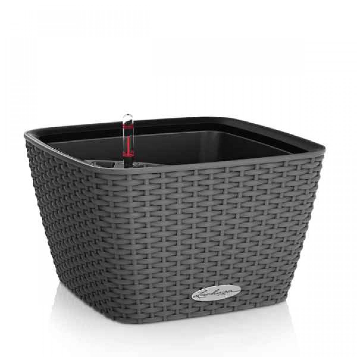 BACINO Cottage 30 Granite 30x30x(H)18cm Self-Watering Planter-Cachepot LECHUZA Complete - Automatic Watering Square Planters