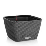 BACINO Cottage 30 Granite 30x30x(H)18cm Self-Watering Planter-Cachepot LECHUZA Complete - Automatic Watering Square Planters