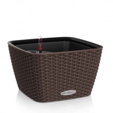 BACINO Cottage 30 Mocha 30x30x(H)18cm Self-Watering Planter-Cachepot LECHUZA Complete - Automatic Watering Square Planters