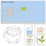 BACINO Cottage 30 Sand Brown 30x30x(H)18cm Self-Watering Planter-Cachepot LECHUZA Complete - Automatic Watering Square Planters