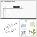BALCONERA Color 50 Γκρι Ανοιχτό 50x19x19cm LECHUZA Αυτοποτιζόμενη Ζαρντινιέρα & Κασπώ - Αυτοποτιζόμενες Ζαρντινιέρες 