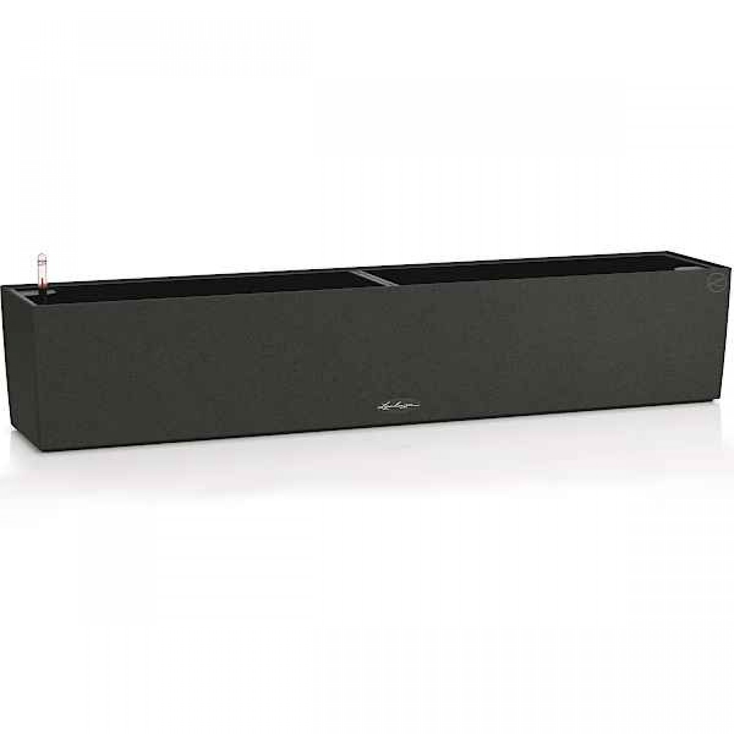 BALCONERA Stone 100 Black Self-Watering Planter 100x19x19cm LECHUZA - Rectangular Planters & Planter Boxes
