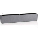 BALCONERA Stone 100 Grey Self-Watering Planter 100x19x19cm LECHUZA - Rectangular Planters & Planter Boxes