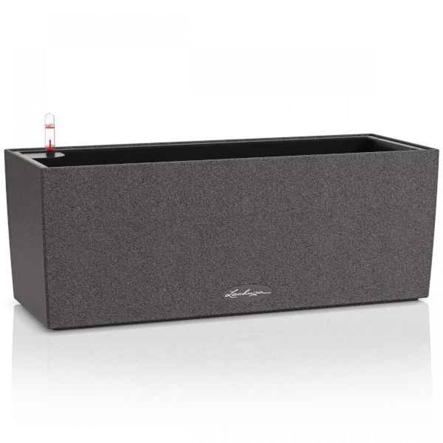 BALCONERA Stone 50 Black Self-Watering Planter 50x19x19cm LECHUZA - Rectangular Planters & Planter Boxes